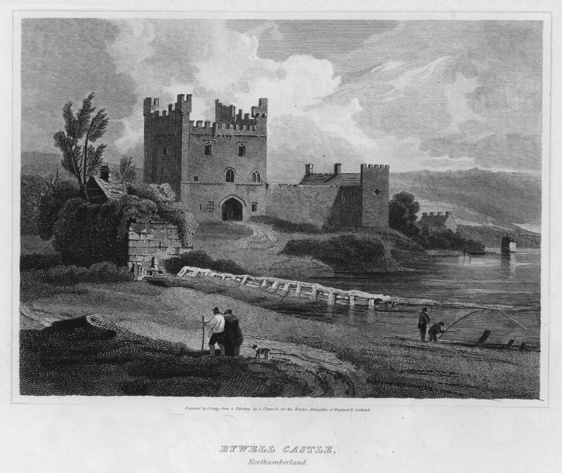 Bywell Castle, Northumberland (Gravur) von Luke (after) Clennell