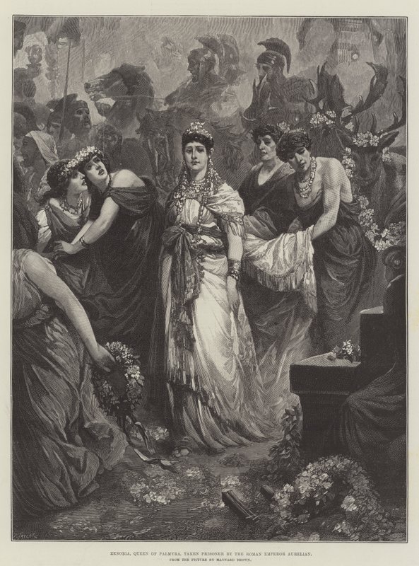 Zenobia, Königin von Palmyra, gefangen genommen vom römischen Kaiser Aurelian von Maynard Brown