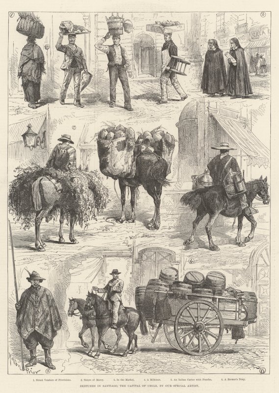 Skizzen in Santiago, der Hauptstadt von Chile von Melton Prior