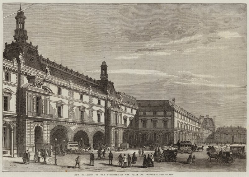Neue Gebäude der Tuilerien auf dem Place du Carrousel von Michel Charles Fichot