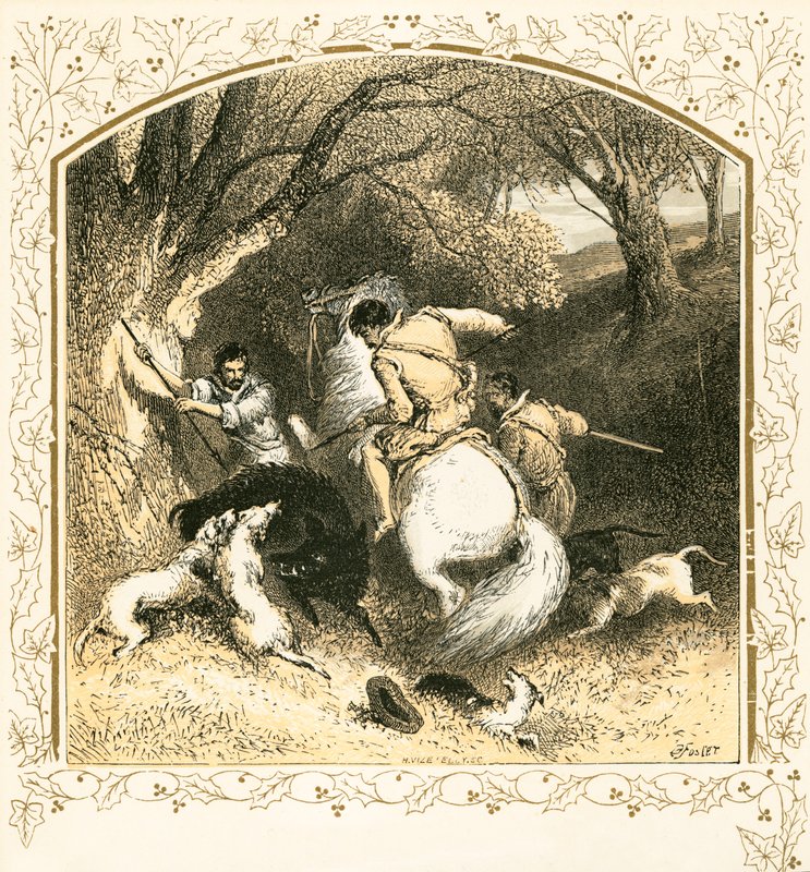 Wildschweinjagd von Myles Birket Foster