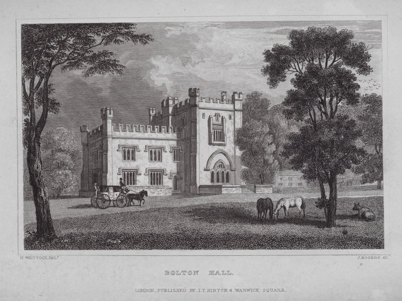 Bolton Hall von Nathaniel (after) Whittock