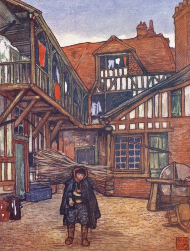 Ein altes Gasthaus (Farblithografie) von Nico Jungmann