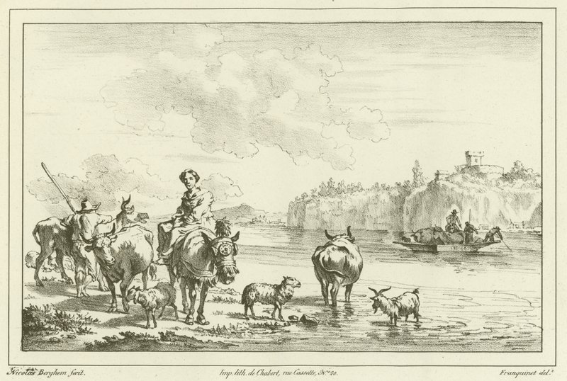 Frau auf einem Maultier von Nicolaes Pietersz. Berchem
