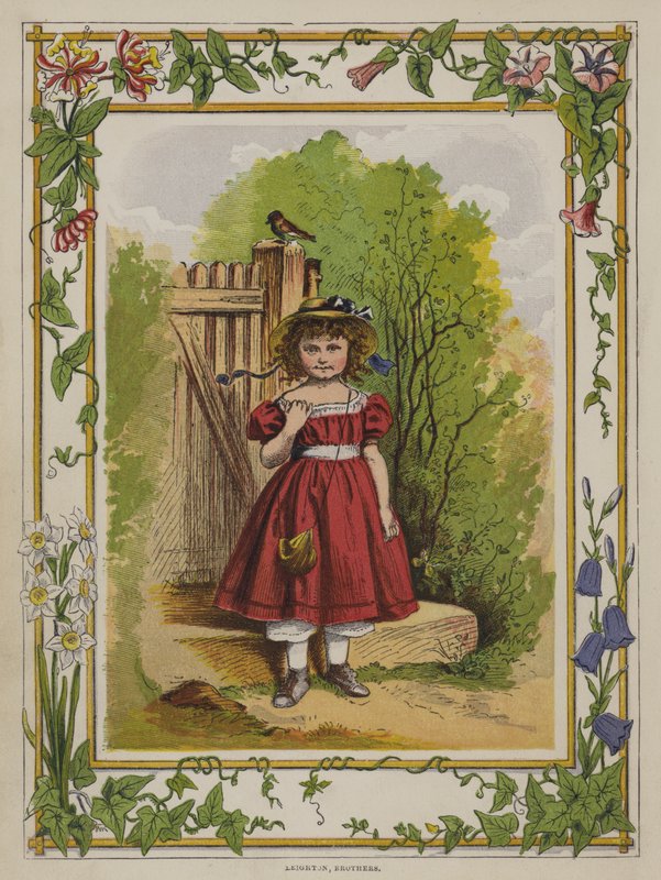 Kleines Mädchen im roten Kleid von Oskar Pletsch
