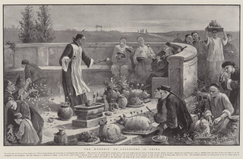Die Ahnenverehrung in China von Paul Frenzeny