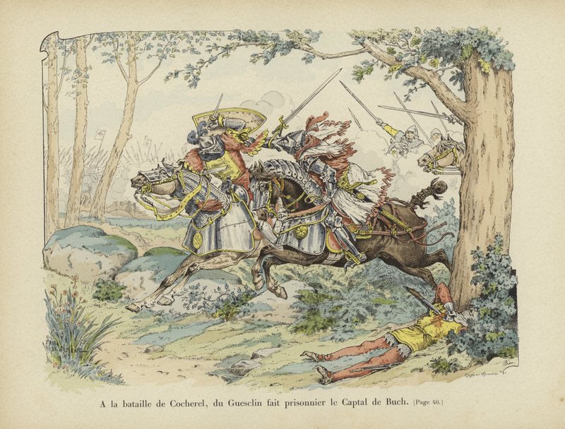 Bertrand du Guesclin erobert den Captal de Buch in der Schlacht von Cocherel, 1364 von Paul de Semant