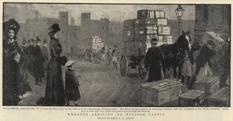 Kranzankunft auf Schloss Windsor von Percy F.S. Spence