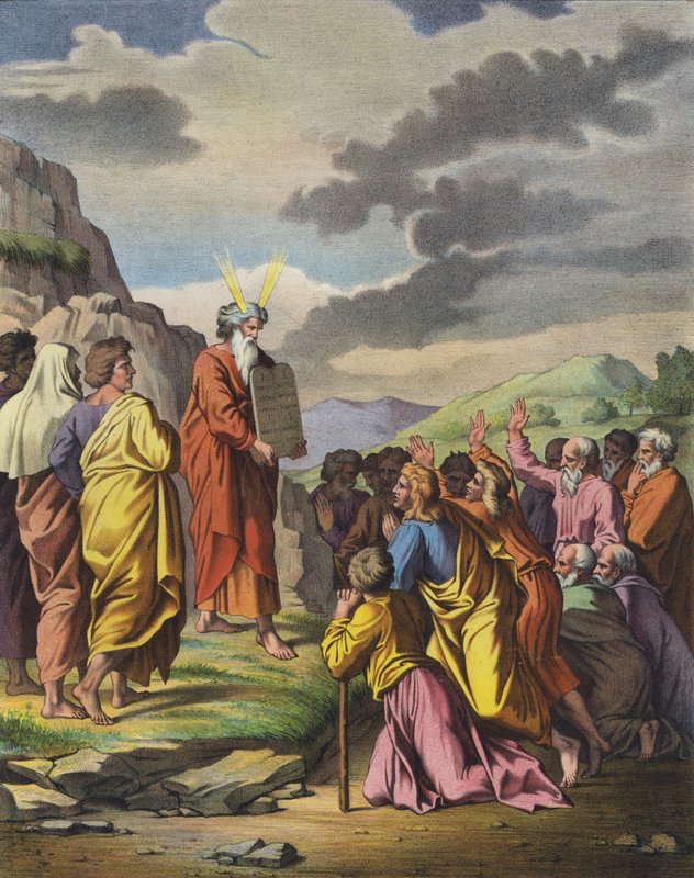 Moses übergibt seinem Volk die Zehn Gebote von Raffaello Sanzio Raphael