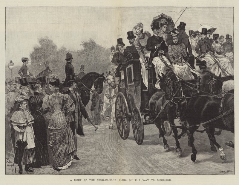 Ein Treffen des Four-in-Hand Clubs auf dem Weg nach Richmond von Richard Caton Woodville junior