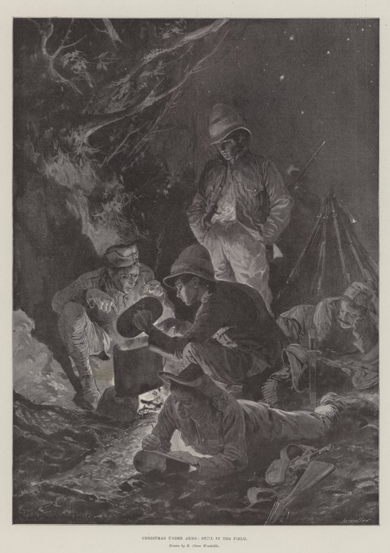 Weihnachten unter Waffen, noch im Feld von Richard Caton Woodville junior