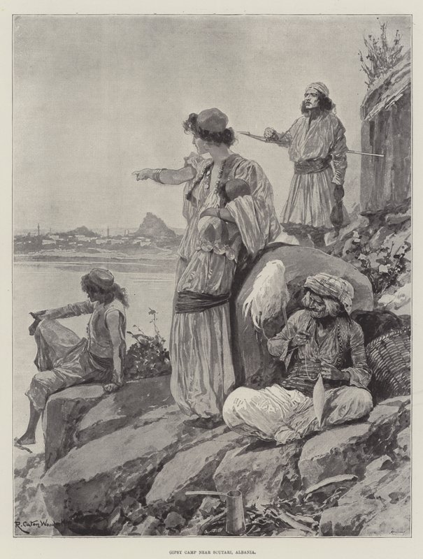 Zigeunerlager in der Nähe von Scutari, Albanien von Richard Caton Woodville junior