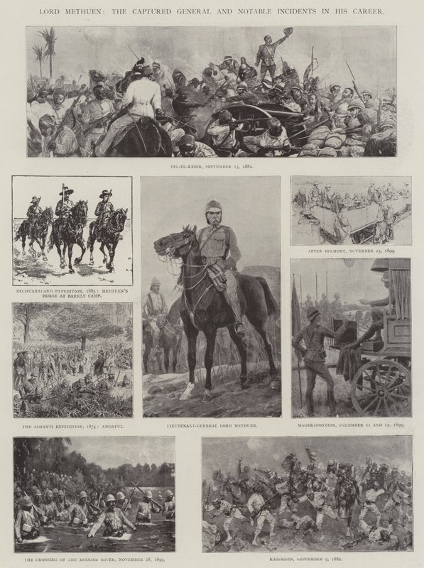 Lord Methuen, der gefangene General und bemerkenswerte Vorfälle in seiner Karriere von Richard Caton Woodville junior