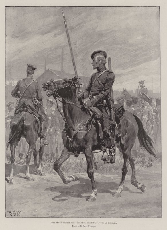 Der anglo-russische Streit, russische Soldaten in Tientsin von Richard Caton Woodville junior