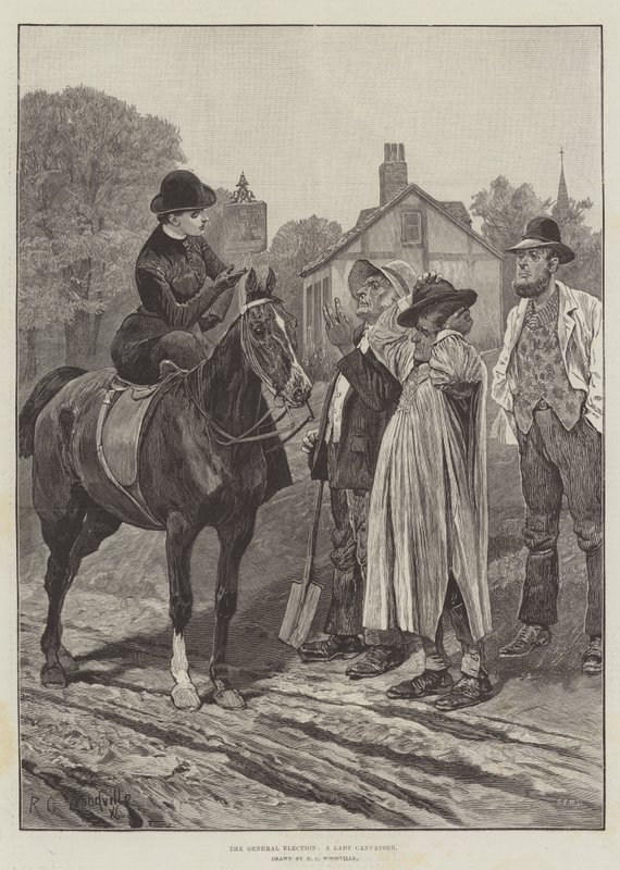 Die Parlamentswahl, eine Lady-Werberin von Richard Caton Woodville junior
