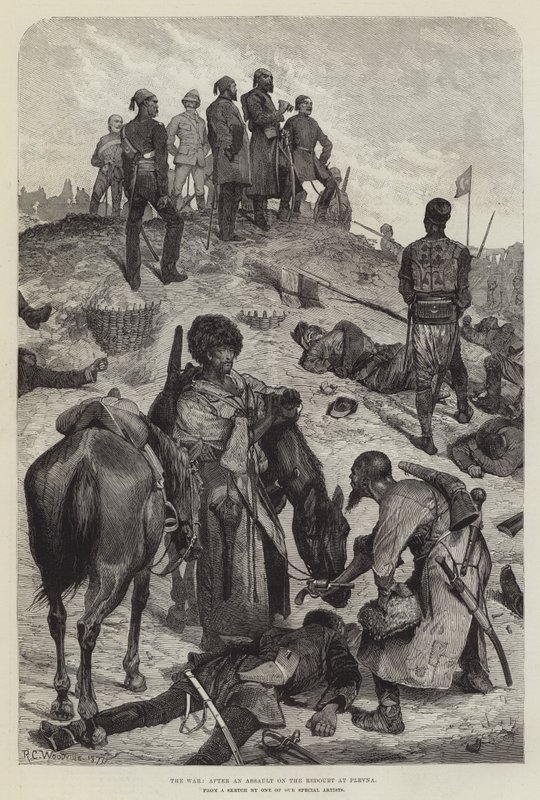 Der Krieg, nach einem Angriff auf das Reduit bei Plewna von Richard Caton Woodville junior