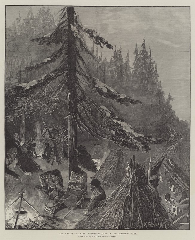 Der Krieg im Osten, bulgarisches Lager im Dragoman-Pass von Richard Caton Woodville junior
