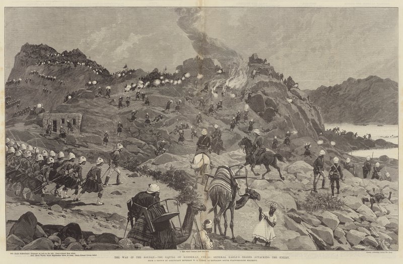 Der Krieg im Sudan, die Schlacht von Kerbekan, 10. Februar, General Earles Truppen greifen den Feind an von Richard Caton Woodville junior