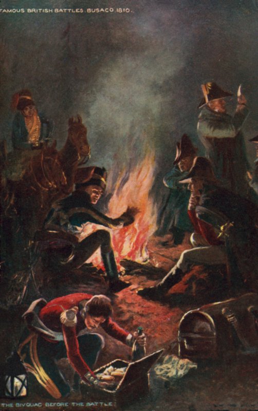 Biwak vor der Schlacht von Bussaco, Portugal, Halbinselkrieg, 1810 von Richard Caton II Woodville