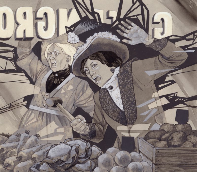 Suffragetten, die Fenster zerbrechen von Richard Hook