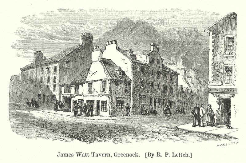 James Watt Tavern, Greenock (Gravur) von Richard Principal (after) Leitch