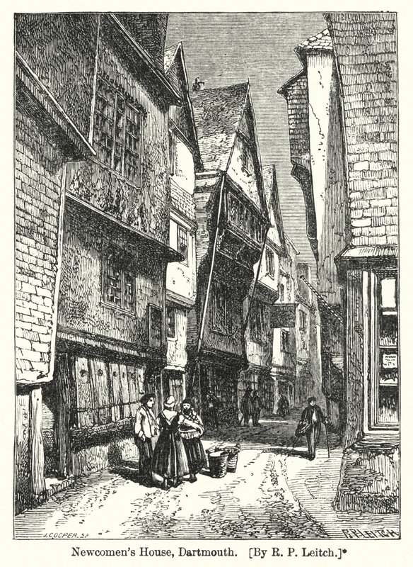 Newcomens Haus, Dartmouth (Gravur) von Richard Principal (after) Leitch