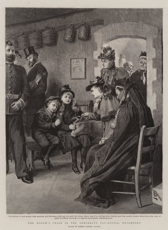 Der Stuhl der Witwe im Admiralty Pay-Office, Devonport von Robert Barnes