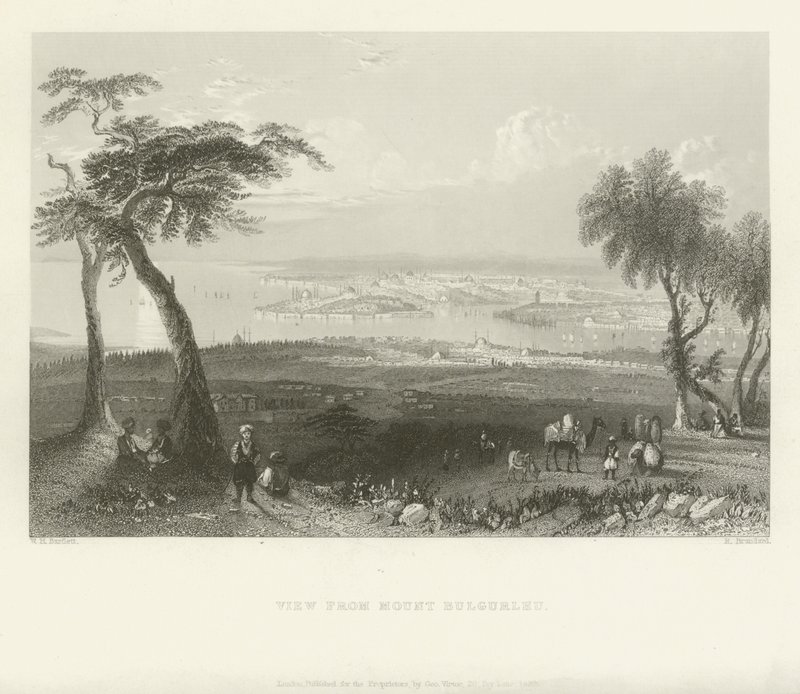 Blick vom Berg Bulgurlhu, Türkei, 1839 von Robert Brandard