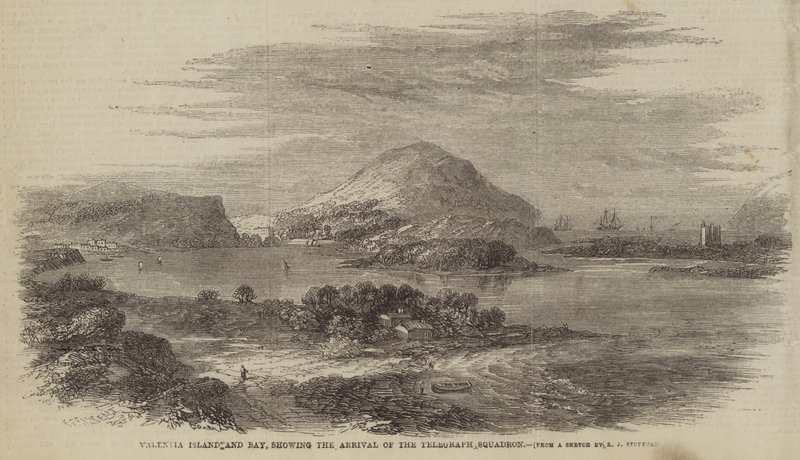 Valentia-Insel und Bucht, Ankunft des Telegraphengeschwaders von Robert L. Stopford