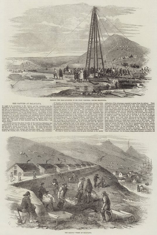 Die Bauarbeiter in Balaclava von Robert Thomas Landells