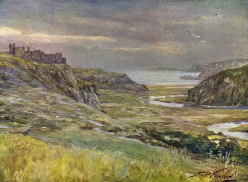 Pennard Castle, Glamorganshire (Farblithographie) von Robert (after) Fowler