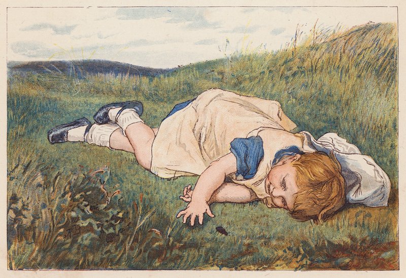 Mädchen fasziniert von einem Käfer von Robert Barnes