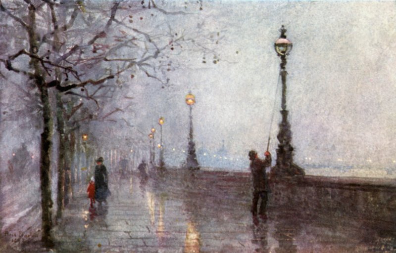 Die letzte Lampe, Thames Embankment von Rose Maynard Barton