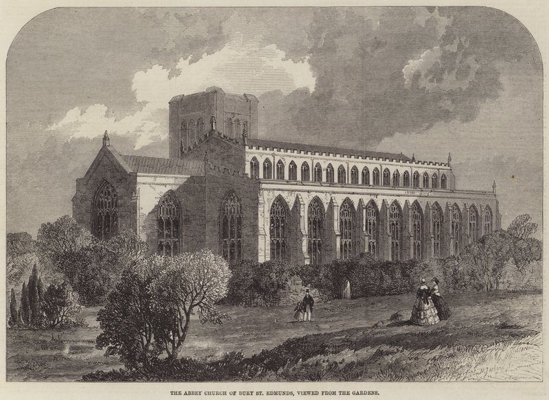 Die Abteikirche von Bury St Edmunds, vom Garten aus gesehen von Samuel Read