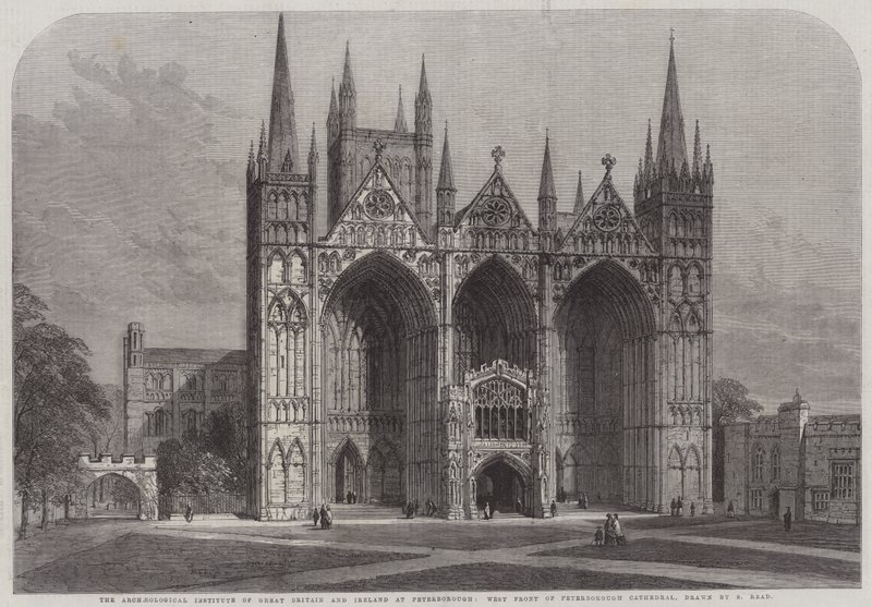Das Archäologische Institut von Großbritannien und Irland in Peterborough, Westfront der Kathedrale von Peterborough von Samuel Read