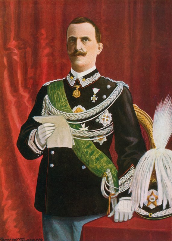 Vittorio Emanuel III. liest, 1900 von Tancredi Scarpelli