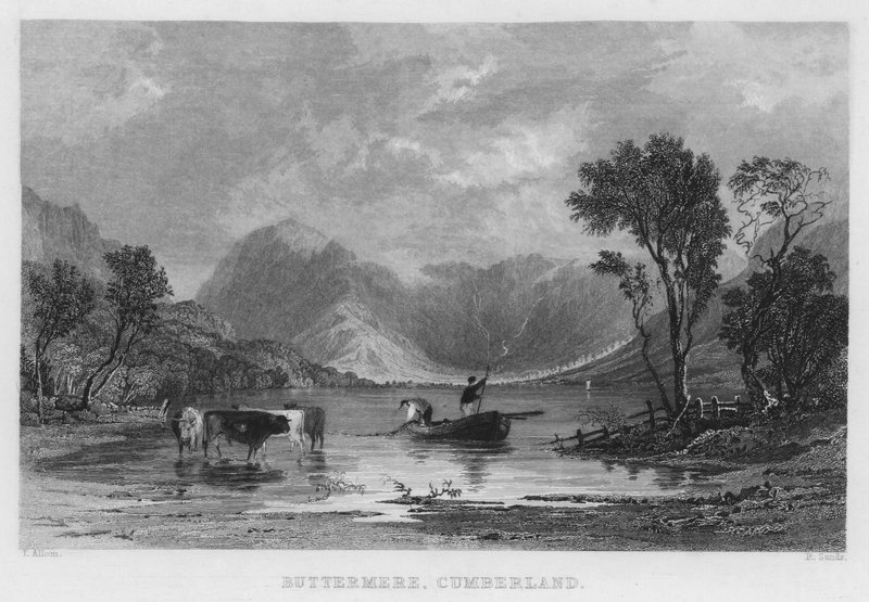Buttermere, Cumberland (Stich) von Thomas (after) Allom