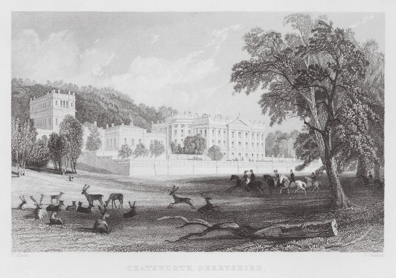 Chatsworth, Derbyshire (Gravur) von Thomas (after) Allom