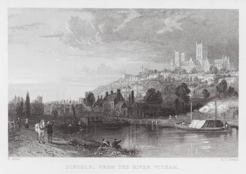 Lincoln, vom Fluss Witham von Thomas (after) Allom