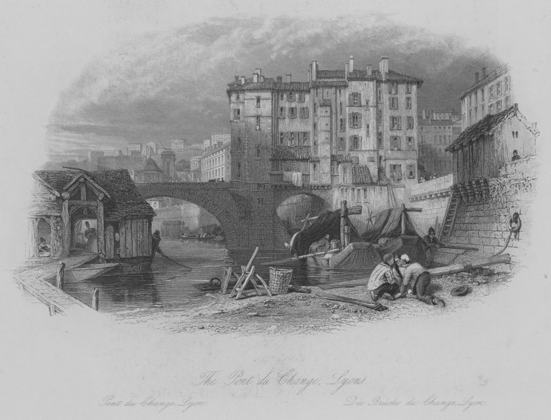 Pont du Change, Lyon (Stich) von Thomas (after) Allom