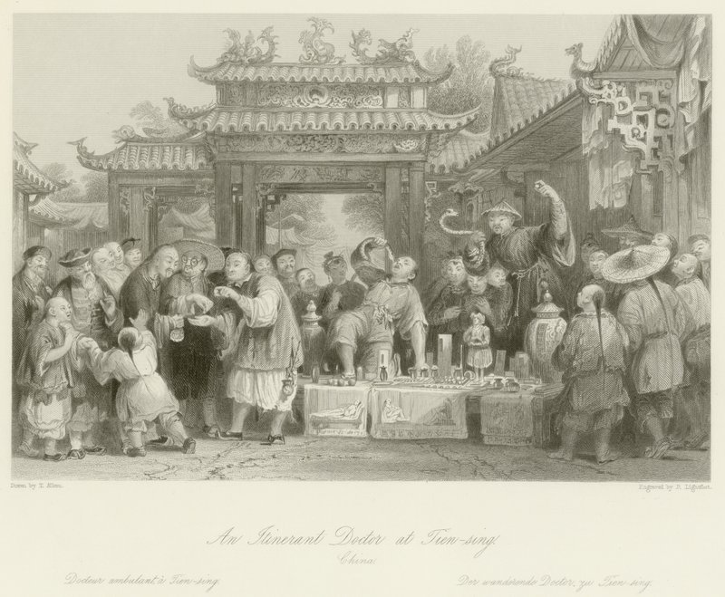 Ein wandernder Arzt in Tien-sing von Thomas Allom