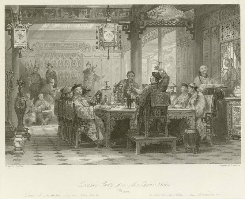 Dinnerparty im Haus eines Mandarins von Thomas Allom
