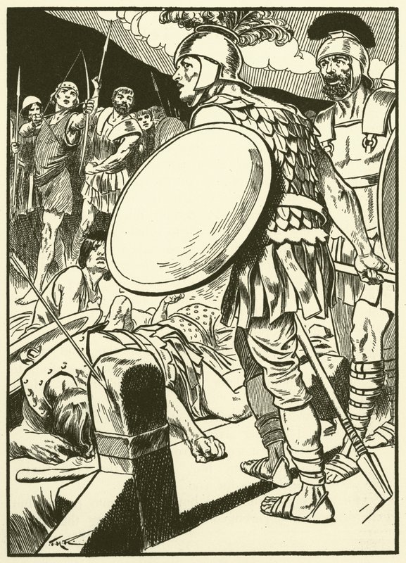 Horatius an der Brücke von Thomas Heath Robinson