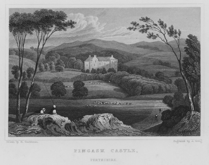 Fingask Castle, Perthshire (Stich) von Thomas Hosmer Shepherd