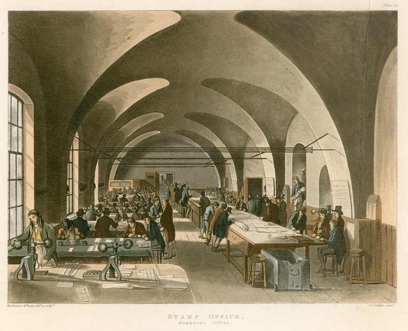 Stempelamt, Somerset House, Strand, London von Thomas Rowlandson