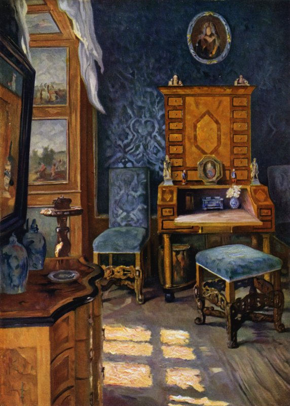 Blauer Salon im Schloss Weikersheim, Württemberg, Barockdekoration, ca. 1680-1700 von Unbekannt Unbekannt