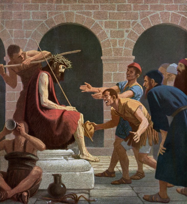 Jesus verspottet nach der Krönung mit der Dornenkrone von Unbekannt Unbekannt