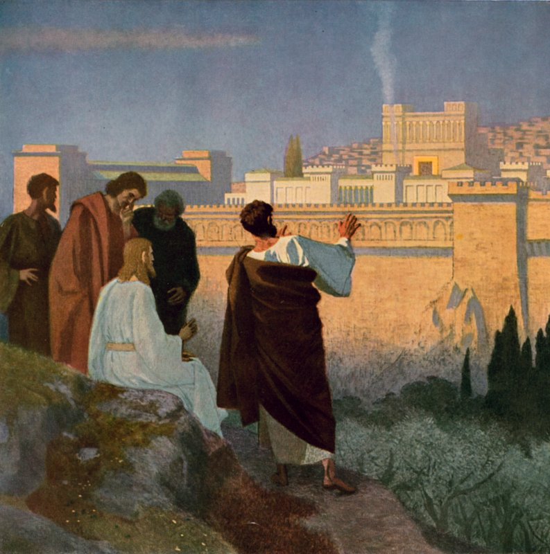 Jesus prophezeit die Zerstörung des Tempels von Jerusalem von Unbekannt Unbekannt