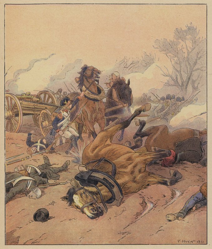Französische Truppen erobern die feindlichen Linien in der Schlacht von Weißenburg, Französische Revolutionskriege, 1793 von Victor Huen