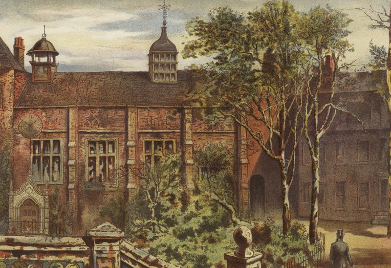 Staple Inn, Erster Hof (Chromolithographie) von Waldo Sargeant